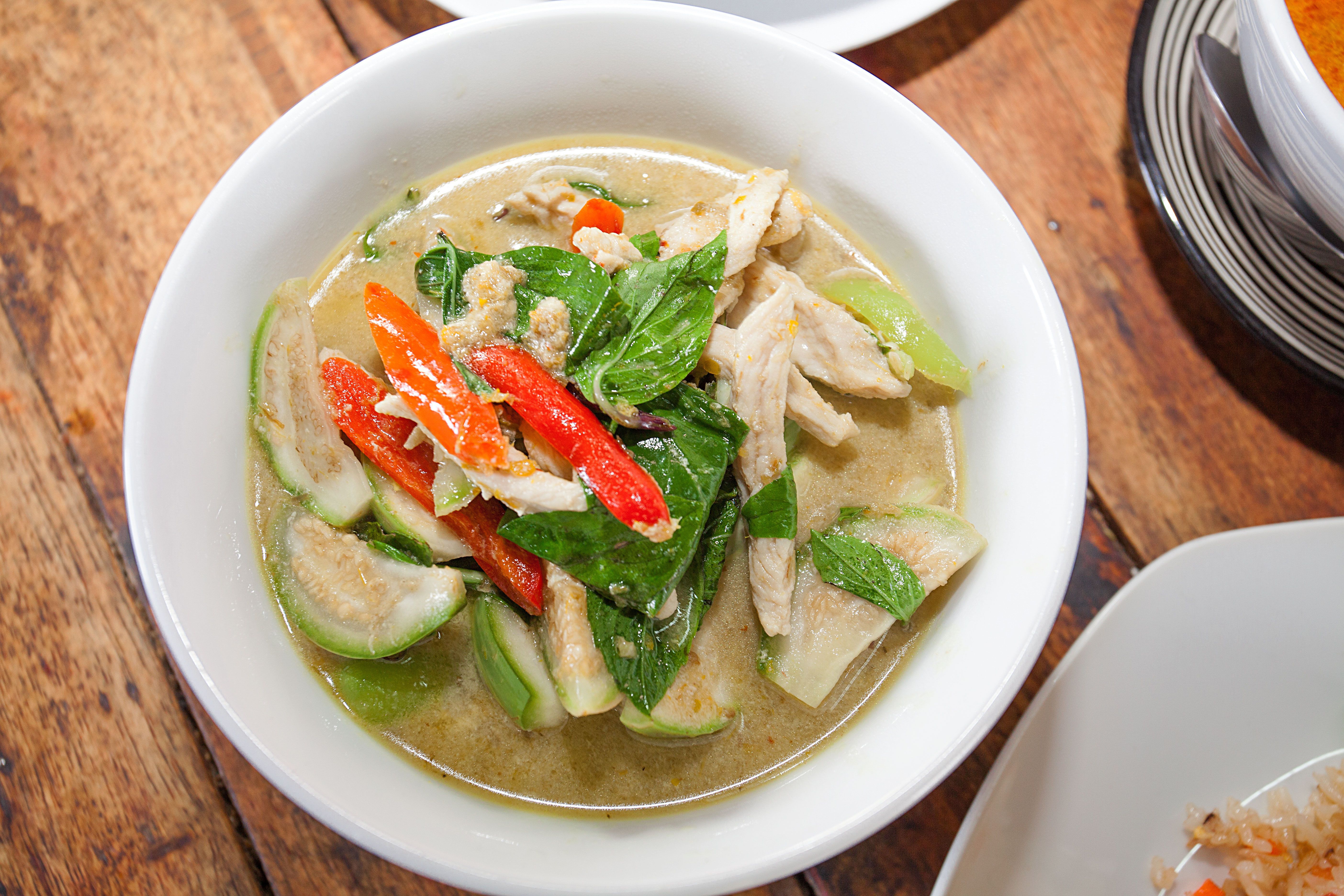 Spicy Thai green curry soup